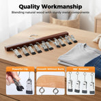 2 Pack Legging Hanger for Closet, with 10 Non Slip Clips Each, Wooden Clothes Hanger for Home Use, Space Saving Hanger for Family (Wood)