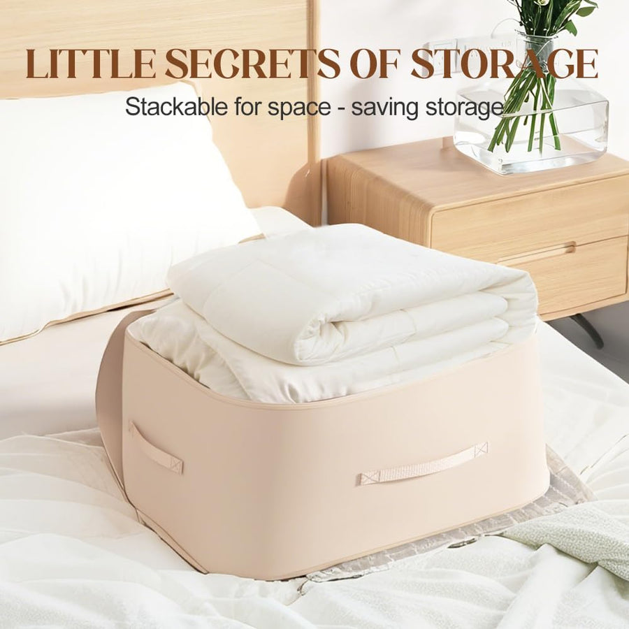 Multifunctional Comforter Storage Bag, 2026 New Ultra Space Saving Self Compression Organizer, for Comforters, Clothes, Blankets, Home Organization Mt Haves (Gray, X-Large)