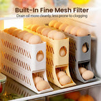 2026 Egg Holder for Fridge, Upgraded 4 Tiers Automatic Rolling Egg Dispenser, No Assembly Required Easy Access, Save Space for Refrigerator Holds up to 30 pcs (White)