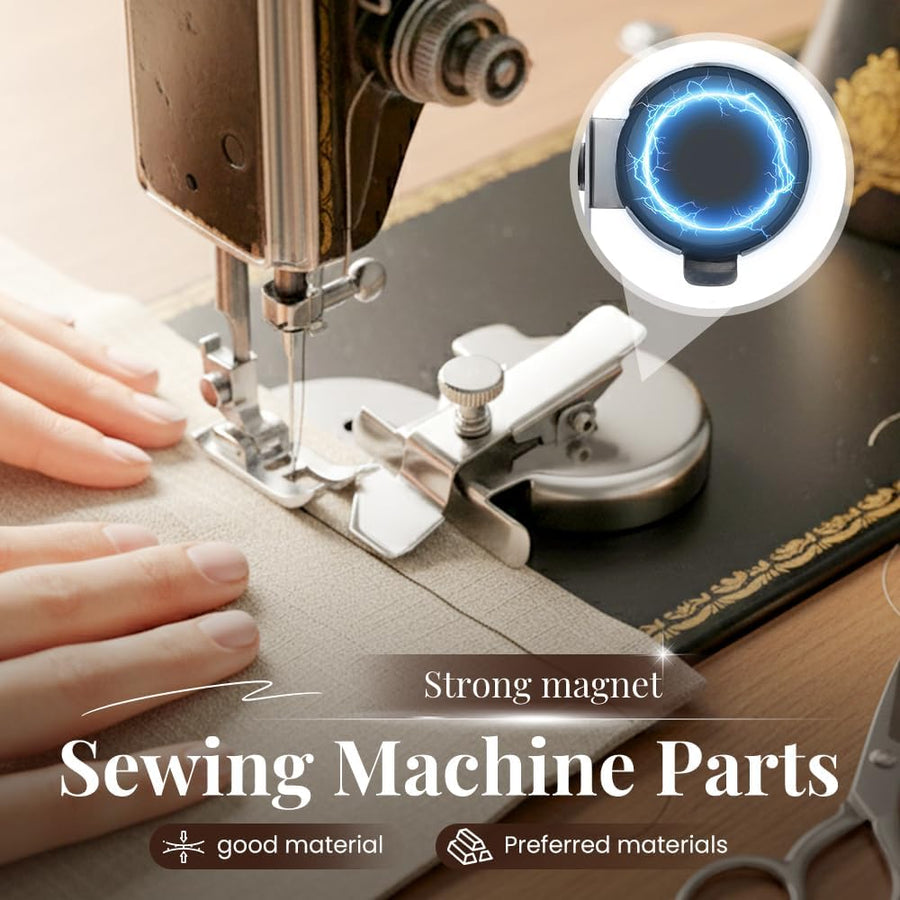 Adjtable Magnetic Seam Guide | Multi-Purpose Sewing & Quilting Guide with Round Edge & Adjtable Clip | Magnet Guide Tool for Straight & Curved Stitching (1PC)