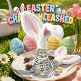 Easter Tree Topper Bunny Ears, Plh Metal Rabbit Ornament, Cute Bendable Spring Holiday Tree Decoration for Easter Home Party Supplies (2PCS) - 45-Degree Angle