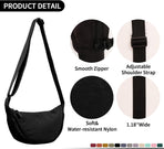 Nylon Crescent Crossbody Bag for Women Purses Trendy Men,Small Travel Sling Bag Hobo