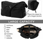 Nylon Crossbody Messenger Bag for School, Women Large Shoulder Bag Hobo Tote Bag Lightweight Computer Crossbody Bag