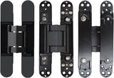 6 inch Hidden Door Hinges Invisible Hinges Concealed Hinges Zinc Alloy 180 Degree Swing Hinge 3 Way Adjtable Butt Hinge 6 x 2.5 x 1 inch (Black Pack of 3)