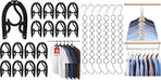 6 Pack Space Saving Hangers for Clothes, Heavy Duty 30Lbs Capacity Clothes Metal Hanger Organizer, 15 Pcs Travel Hangers Portable Foldable Travel Hanger Organizer