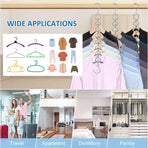 6 Pack Space Saving Hangers for Clothes, Heavy Duty 30Lbs Capacity Clothes Metal Hanger Organizer, 15 Pcs Travel Hangers Portable Foldable Travel Hanger Organizer