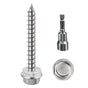 (200Pcs)#10x1-1/4 Self-Tapping Screws for Wood 410 Stainless Steel Hexagon Head Quick Tapping