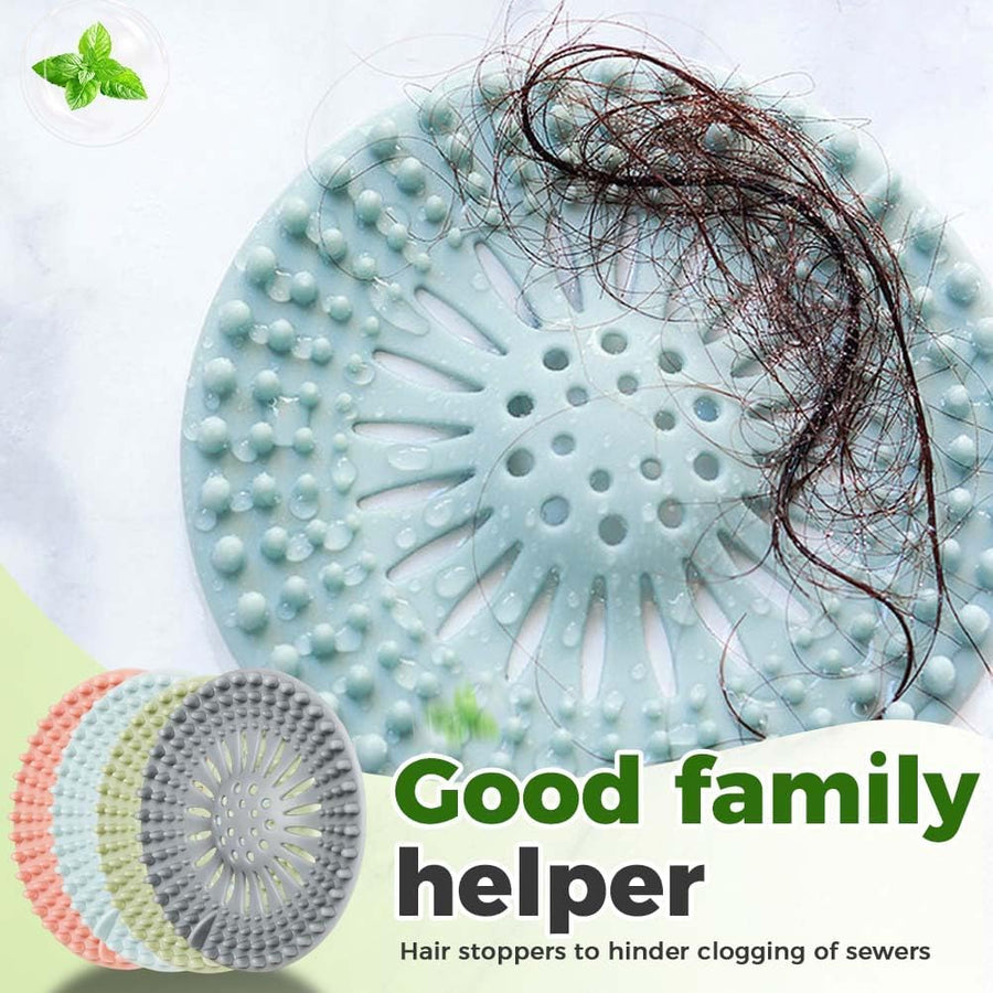 Hair Catcher Shower Drain, Silicone Sink Drain Strainer, Durable Easy Clean Drain Covers for Sink, Kitchen, Bathtub and Bathroom Drains (Set, 4 pcs)