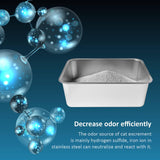 Stainless Steel Cat Litter Box, High Sides Kitten Toilet, Top Open Pet Tray, Non-Stick, Odorless, Rt-Resistant, Easy-Clean Pan, Silver Box (24x16x6 Inch) - Side View