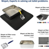 Stainless Steel Cat Litter Box, High Sides Kitten Toilet, Top Open Pet Tray, Non-Stick, Odorless, Rt-Resistant, Easy-Clean Pan, Silver Box (24x16x6 Inch) - 45-Degree Angle