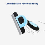 Cat Dog Shedding Tool, Pet Deshedding Brh, Professional Grooming for Short Medium Long Hair Cats and Dogs, Effectively Reduce Shedding by Up to 95%, Light Blue & Black - Side View