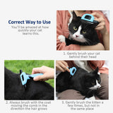 Cat Dog Shedding Tool, Pet Deshedding Brh, Professional Grooming for Short Medium Long Hair Cats and Dogs, Effectively Reduce Shedding by Up to 95%, Light Blue & Black