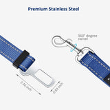 Dogs Cats Car Seat Belts, 2 Packs, Vehicle Harness, Pets Safety Seatbelts, Elastic, Adjtable, Compatibility, Durable Nylon, Paw safe, Tangle Free Black & Blue