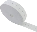 1 Inch by 32 Yard White Buttonhole Elastic Band Heavy Stretch High Elasticity Knit Elastic Band