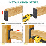 20pcs Deck Railing Brackets Connectors for 2x4 Railing Wood Post with 120pcs Wood Screws