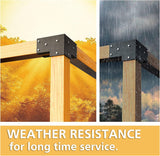 Pergola Kit Corner Brackets for 4x4(3.5inchx3.5inch) Wood Posts, Powder Coated Steel Made, 3-Way 90°Angle for Hunting Blind, Deer Stand
