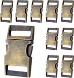 CooBigo 10 Pack Bulk Dog Collar Hardware Metal Buckle 1 inch Webbing Backpack Buckle Replacement Backpack Strap Kit Prong Collar Clip Buckles(Bronze)