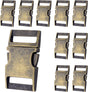 CooBigo 10 Pack Bulk Dog Collar Hardware Metal Buckle 1 inch Webbing Backpack Buckle Replacement Backpack Strap Kit Prong Collar Clip Buckles(Bronze)