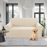 Stretch Couch Cover Sofa Bundles loveseat (Beige) - Side View