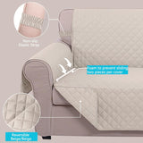 UNICE Home Reversible Sofa Cover Bundle Loveseat Cover(Sofa+Loveseat, Beige) - Top-Down View