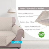UNICE Home Reversible Sofa Cover Bundle Loveseat Cover(Sofa+Loveseat, Beige)