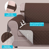 UNICE Home Reversible Loveseat Cover Bundle Oversized Couch Cover(XL Sofa+Loveseat, Coffee)
