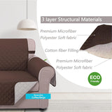 UNICE Home Reversible Loveseat Cover Bundle Oversized Couch Cover(XL Sofa+Loveseat, Coffee) - 45-Degree Angle