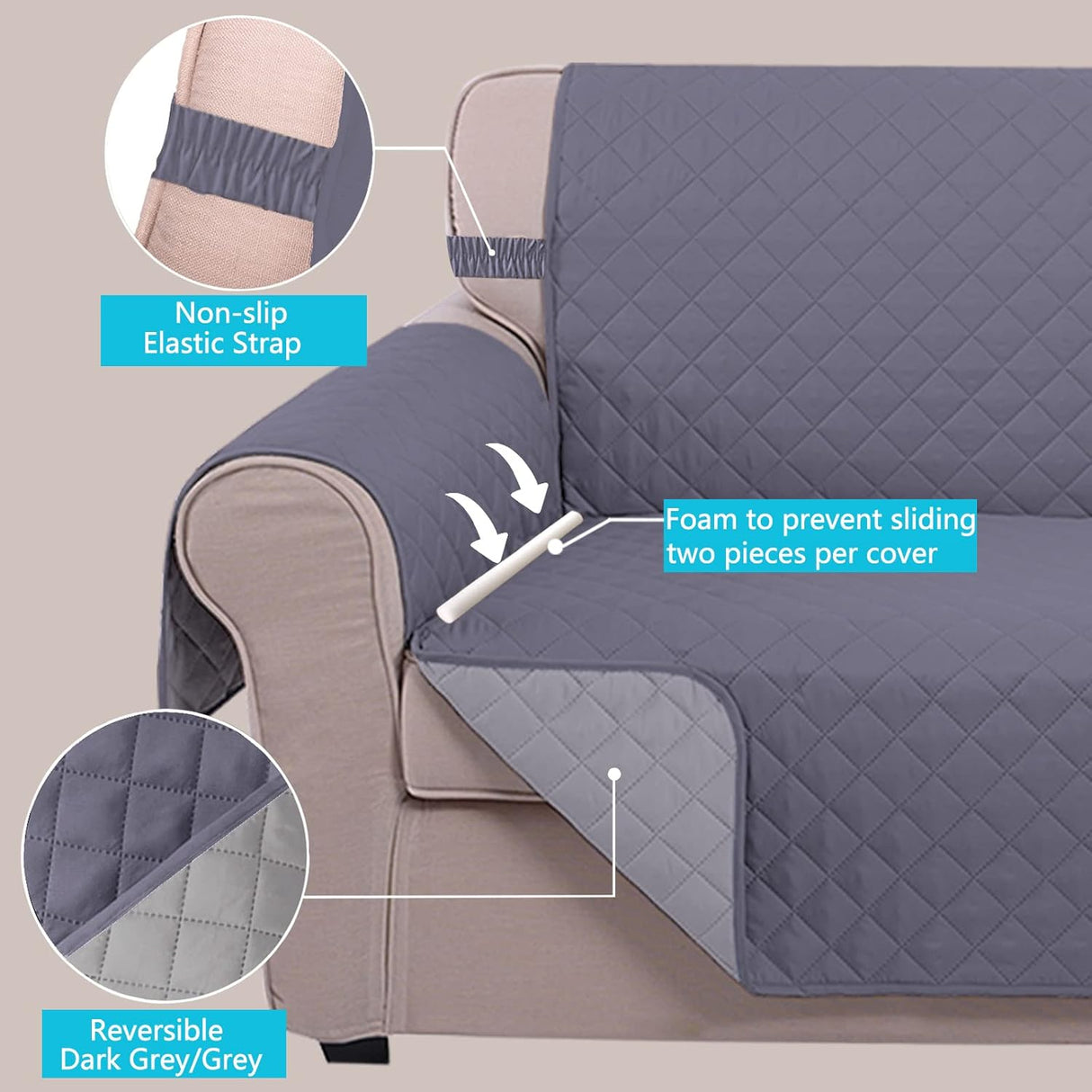Reversible Sofa Cover Bundles with lovseat Cover