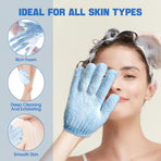 6 Pairs Exfoliating Bath Gloves Mitt Body Scrubber for Shower, Spa, Massage, Dead Skin Remover Bathing Accessories Women Men