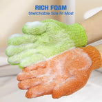 6 Pairs Exfoliating Bath Gloves Mitt Body Scrubber for Shower, Spa, Massage, Dead Skin Remover Bathing Accessories Women Men