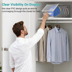 2PCS Stackable Hat Storage for Baseball Caps, Clear Hat Organizer for Closet Holds up to 24 Caps, Men‘s Hat Box Display with Cardboard (Grey)