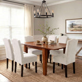Dining Chair Covers Velvet Stretch Chair Covers for Dining Room Set of 6 Parson Chair Slipcovers Chair Protectors Covers, Soft Thick Solid Velvet Fabric Washable, Ivory - Top-Down View