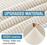 Sectional Couch Covers 8 Pieces Stretch Sofa Covers for Sectional Sofa Set Separate L Shaped Couch Cover for Both Left/Right Couch (Seat and Back: 1 Chaise + 3 Sofa, Ivory) - Top-Down View