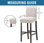 100% Waterproof Bar Stool Cover Stretch Counter Stool Pub Chair Slipcover for Dining Room Removable Soft Thick Solid Fleece Fabric Bar Stool Slipcovers Set of 4, Ivory