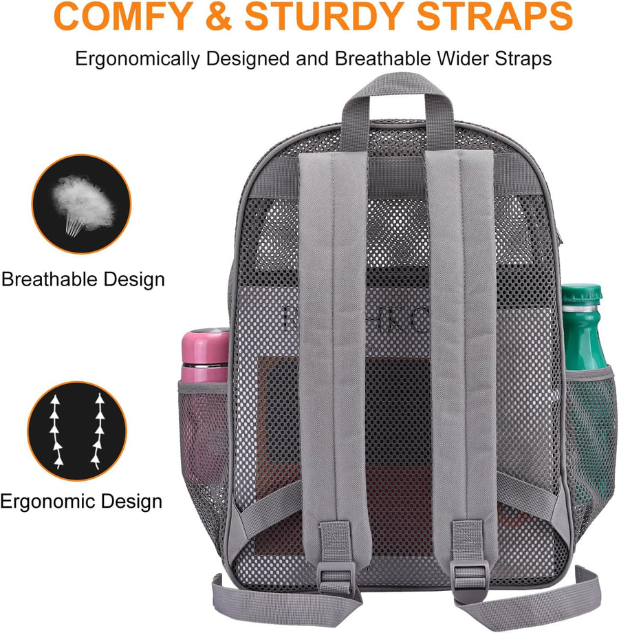 Duty Mesh Backpacks for Adults,See Through Backpack for Swimming Work Outdoor, Diving Backpack Carry Portable Oxygen Concentrators (Grey)