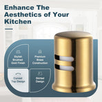Dishwasher Air Gap Cover, Dishwasher Air Gap Cap for Kitchen Sink, Solid Brass Dishwasher Overflow Vent Cap Replacement Kit, Brushed Gold