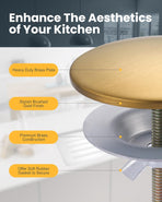 Kitchen Sink Hole Cover, 2 PCS Faucet Plate Stopper, Countertop Cap, Tap Blanking Metal Plug, Brushed Gold