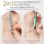Bracelet Helper Tool with Hook - Fastener Helper Tool for Bracelet, Necklace, Jewelry, Watch - Silver, Teal, Emerald, Rose, Bundle