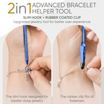 Bracelet Helper Tool with Hook - Fastener Helper Tool for Bracelet, Necklace, Jewelry, Watch - Blue, Gold, Bundle