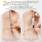 Bracelet Helper Tool with Hook - Fastener Helper Tool for Bracelet, Necklace, Jewelry, Watch - Rose, Emerald, Silver, Bundle