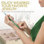 Bracelet Helper Tool with Hook - Fastener Helper Tool for Bracelet, Necklace, Jewelry, Watch - Rose, Emerald, Silver, Bundle