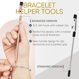 Bracelet Helper Tool with Hook - Fastener Helper Tool for Bracelet, Necklace, Jewelry, Watch - Silver, Rose, Gold, Teal, Bundle - Side View