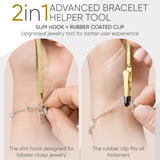 Bracelet Helper Tool with Hook - Fastener Helper Tool for Bracelet, Necklace, Jewelry, Watch - Silver, Rose, Gold, Teal, Bundle - Top-Down View
