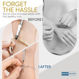 Bracelet Helper Tool with Hook - Fastener Helper Tool for Bracelet, Necklace, Jewelry, Watch - Silver, Rose, Gold, Teal, Bundle - Low Angle