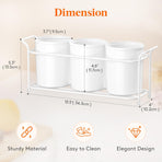 Plastic Silverware Caddy with Metal Rack, Utensil Holder for Party, Cutlery Flatware Organizer for Kitchen Countertop, Forks Spoons Knives Storage for Picnic Camping Outdoor Buffet, White