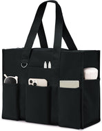 Large Tote Bag for Women Waterproof with 12 Pockets Top Zipper Closure Utility Teacher Nurse Bags for Work School