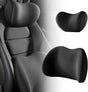Car Headrest & Lumbar Support Cushion, Ergonomic Car Seat Headrest & Lumbar Cushion with Adjustable Strap for Neck Back Pain Relief, Car Head Rest and Lumbar Pillow Set (Black)