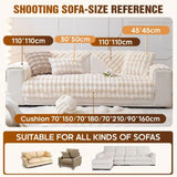 Super Soft Plush Non-Slip Sofa Cushion Covers, Thick Rabbit Plush Sofa Cushion Super Soft Faux Fur Throw Pillow Cover, Fluffy Couch Cushion Covers (Dark Grey, Sofa Cushion 110 * 110cm) - Front View