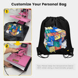 100 Pcs Drawstring Bags Bulk - Lightweight Drawstring Backpack, Cinch Bag for Party Sport Gym Trip Gift - 20 Colors - Side View