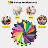 100 Pcs Drawstring Bags Bulk - Lightweight Drawstring Backpack, Cinch Bag for Party Sport Gym Trip Gift - 20 Colors - Rear View